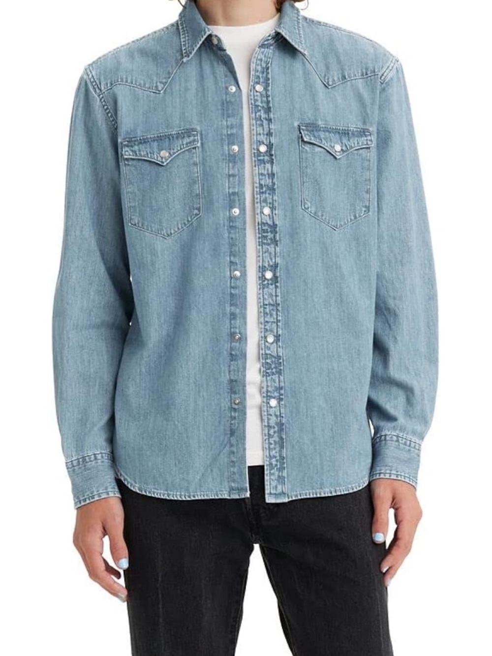 Levi's Light Blue Denim Western Button-Down Shirt